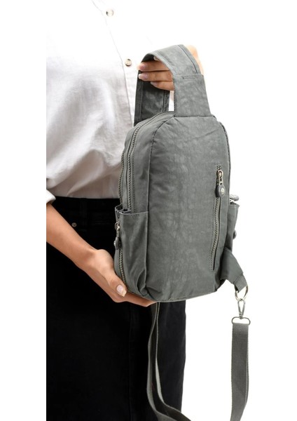 Şık Unisex Iki Bölmeli Göğüs Çantası - Gri, Dayanıklı ve Kullanışlı Model 571-8B fırsatları