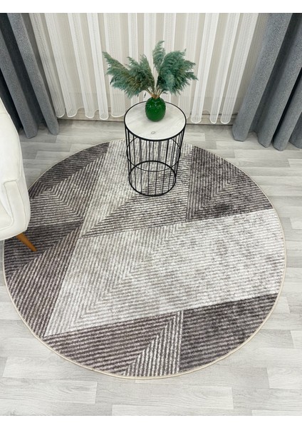 Bej Renk Geometrik Desen Kaymaz Taban Yolluk Halı fırsatları