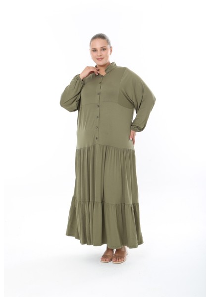 Kadın Likralı Viskon Büyük Beden Elbise fiyatları