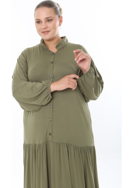 Kadın Likralı Viskon Büyük Beden Elbise modelleri