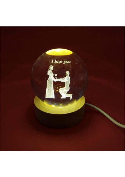 I Love You Temalı Işıklı Cam Küre, Sıcak ve Şık Dekorasyon Için Harika Bir Seçim