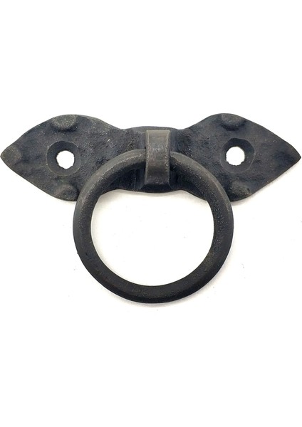 Antika Tarz Dekoratif Pirinç Yaprak Mobilya Kulbu, Kapı Kilit Halkası - 80 Mm, Oksit