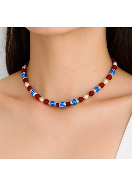 Gerçek Inci, Rainbow Cam Boncuk ve Buzlu Cam Detaylı El Yapımı Kolye – Altın Kaplama fiyatları