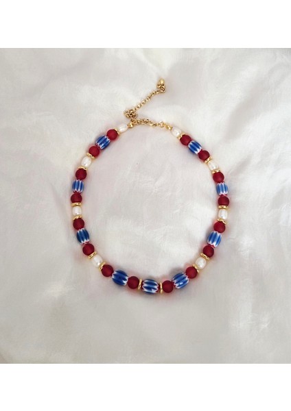 Gerçek Inci, Rainbow Cam Boncuk ve Buzlu Cam Detaylı El Yapımı Kolye – Altın Kaplama fırsatları