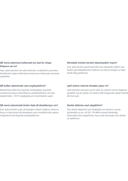 Gagebıt – Qr Menü Standart Paketi modelleri