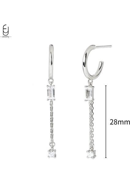 925 Ayar Gümüş Saplama Küpe Moda Halka Küpeler Beyaz Lüks Küpe Kadınlar Için Düğün Kadın Takı Premium Hediyeler (Yurt Dışından)