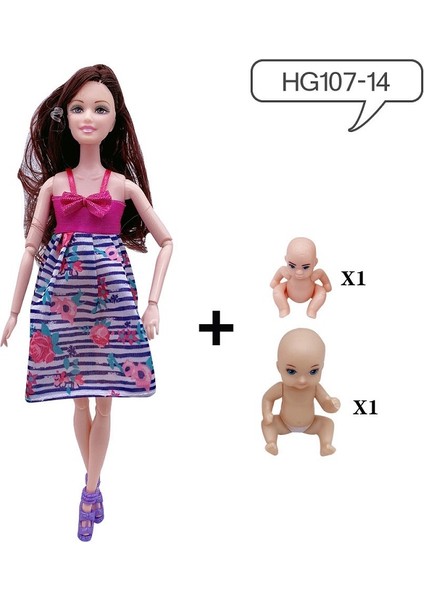 11.5 Inç Hamile Bebek Anne ile 2 Parça Bebek Göbeğinde, 1 Parça Elbise Eğitici Bebek Barbie Kızlar Için Hediye Oyuncak (Yurt Dışından)