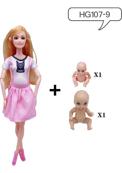 11.5 Inç Hamile Bebek Anne ile 2 Parça Bebek Göbeğinde, 1 Parça Elbise Eğitici Bebek Barbie Kızlar Için Hediye Oyuncak (Yurt Dışından)