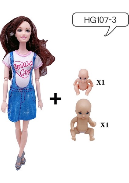 11.5 Inç Hamile Bebek Anne ile 2 Parça Bebek Göbeğinde, 1 Parça Elbise Eğitici Bebek Barbie Kızlar Için Hediye Oyuncak (Yurt Dışından)