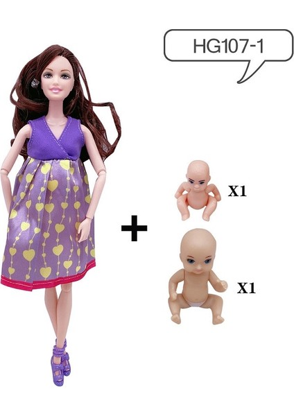 11.5 Inç Hamile Bebek Anne ile 2 Parça Bebek Göbeğinde, 1 Parça Elbise Eğitici Bebek Barbie Kızlar Için Hediye Oyuncak (Yurt Dışından)