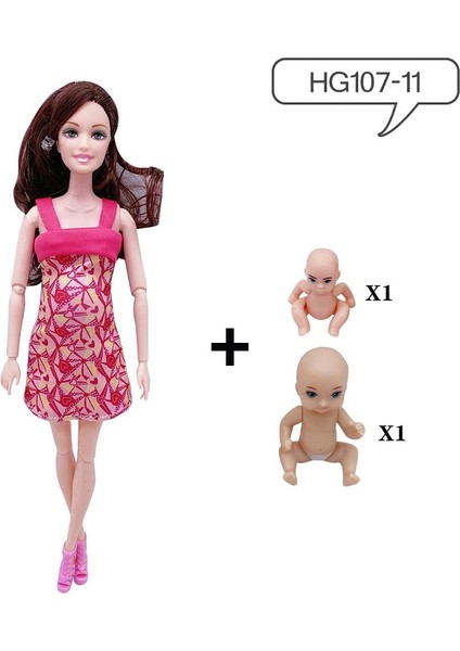 11.5 Inç Hamile Bebek Anne ile 2 Parça Bebek Göbeğinde, 1 Parça Elbise Eğitici Bebek Barbie Kızlar Için Hediye Oyuncak (Yurt Dışından)