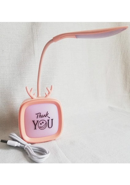 8 Ledli Tv Tasarımlı Şarjlı Masa Lambası, Kitap Okuma ve Gece Işığı