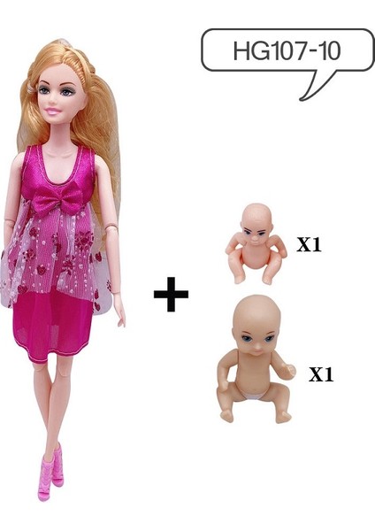 11.5 Inç Hamile Bebek Anne ile 2 Parça Bebek Göbeğinde, 1 Parça Elbise Eğitici Bebek Barbie Kızlar Için Hediye Oyuncak (Yurt Dışından)