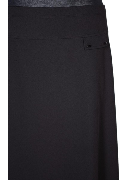 Hesna Kadın Dilşah Battal Beden Krep Çan Süs Cepli Aks Siyah Etek modelleri