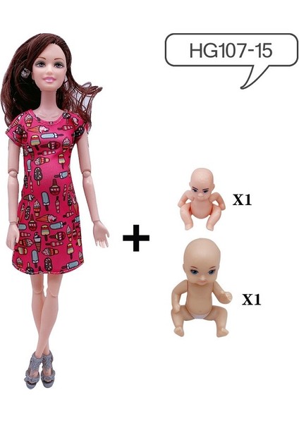 11.5 Inç Hamile Bebek Anne ile 2 Parça Bebek Göbeğinde, 1 Parça Elbise Eğitici Bebek Barbie Kızlar Için Hediye Oyuncak (Yurt Dışından)