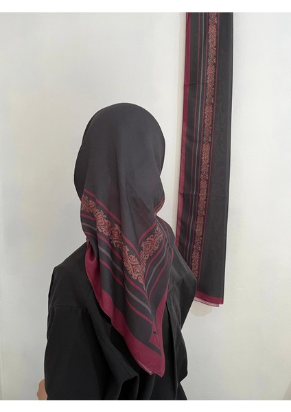 Soft Pamuk Etnik Düz Eşarp Siyah Fuşya Renk fırsatları