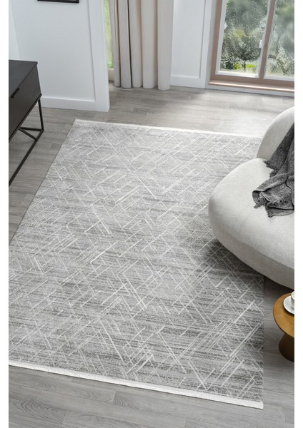 Dream Gri Halı Modern Dokuma Halı Salon Oturma Odası Yatak Odası Halısı 13842A