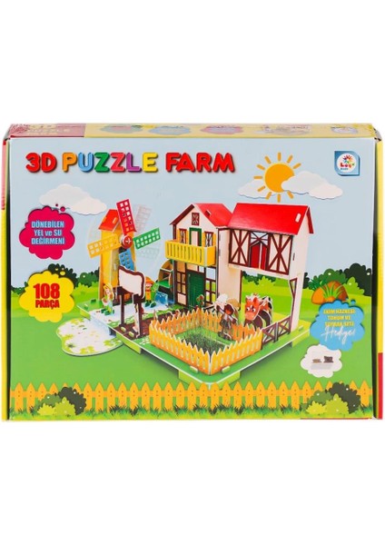 Bfs LC0115 3D Boyutlu Çiftlik Puzzle -Laçokids