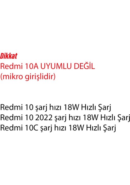 Xiaomi Redmi 10 - 10C Uyumlu Hızlı Şarj Aleti ve Kablosu Hızlı Şarj Cihazı 33W fiyatları