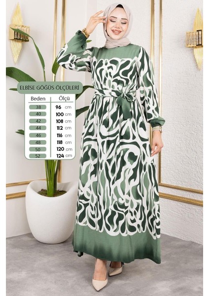 Batik Desenli Tesettür Elbise