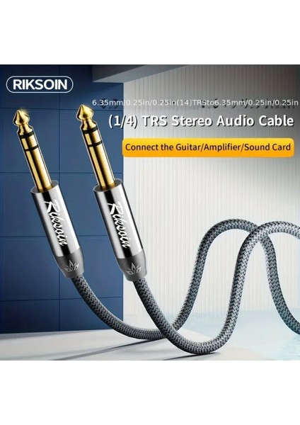 1.20 Metre 6.5mm To 6.5mm Gitar Enstrüman Kablosu 6.35mm To 6.35mm Stereo Ses Kablosu Ce Lisanslı Hi-Fi Ses Teknolojisi Hasır Örgülü Sağlam Kablo modelleri