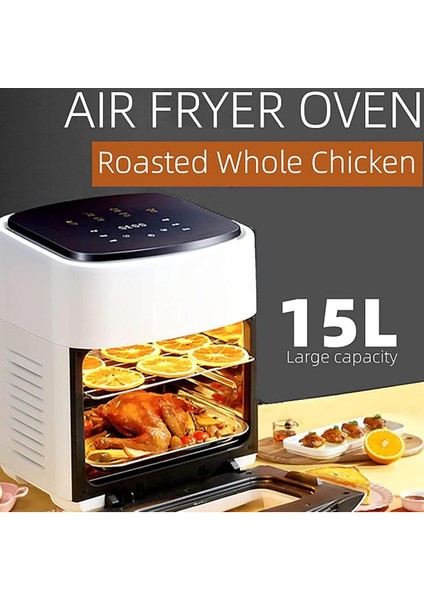 Af-15 5 Fonksiyonlu 15 Litre Dijital Ekran Hızlı Hava Akışı LED Ekranlı Yapışmaz Sepetli Air Fryer indirimleri