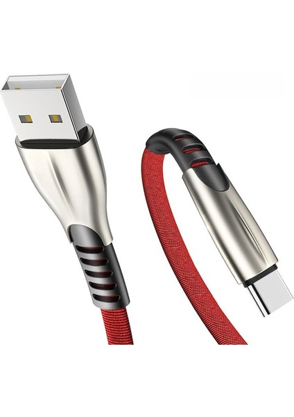 Metal Başlıklı Örgülü 1 M 3A Type-C Data & Hızlı Şarj Kablosu