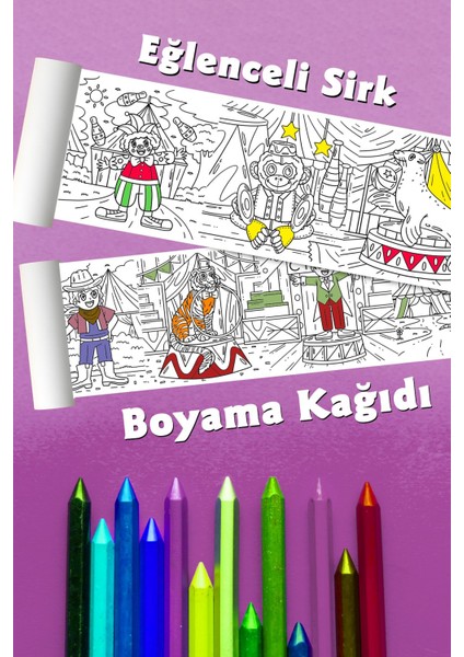 Renkli Sirk Dev Boyama Kağıdı 2,5 Metre Rulo Çocuk Eğlence ve Eğitim Için fiyatları