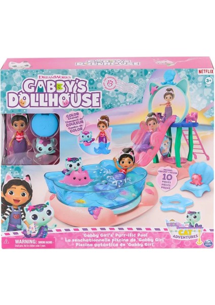 Bfs 6067878 Gabbys Dollhouse Gabby ve Mercat Purr-Ific Havuz Oyun Seti modelleri