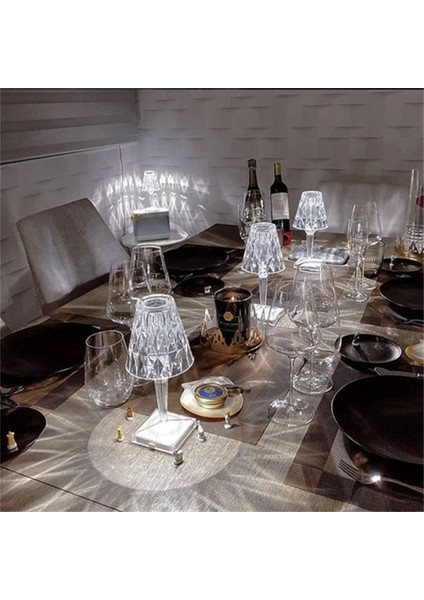 Dokunmatik Kristal Elmas Masa Lambası, 16 Işık Modu, Akrilik, Şarjlı, Romantik Aydınlatma fiyatları