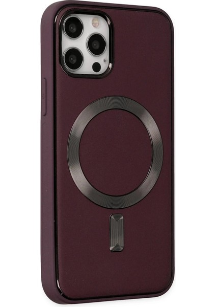 Bfs iPhone 12 Pro Max Kılıf Coco Deri Magneticsafe Silikon - Bordo fiyatları