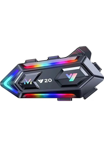 Y20 Motor Kurye Kask Kulaklık Rgb Modlu Bluetooth Motosiklet Kulaklık 5.3 Bluetooth Interkom