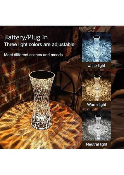 Renkli Kristal Masa Lambası, Dokunmatik Kontrol, 16 Renk, Şık ve Parlak Tasarım modelleri