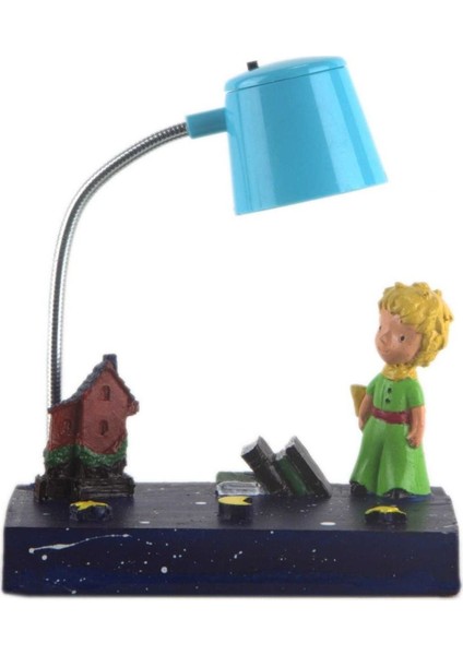 Mavi Küçük Prens Gece Lambası Işıklı Biblo Hayal Dünyası Için Güzel Dekorasyon