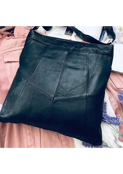 Kadın Hakiki Deri Siyah Heybe Messenger Çanta, Şık ve Kullanışlı Günlük Çanta modelleri