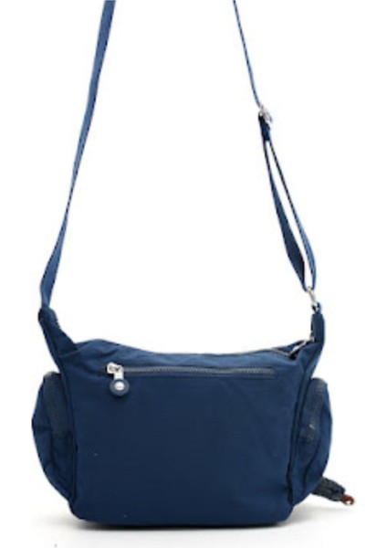 Lacivert Çok Bölmeli Krinkır Kumaşlı Şık Omuz Çantası fırsatları