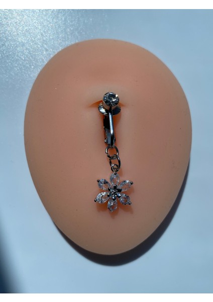 Çelik Göbek Piercing Mıknatıslı Sıkıştırmalı Kullanımlı Çiçek Model fiyatları