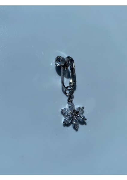 Çelik Göbek Piercing Mıknatıslı Sıkıştırmalı Kullanımlı Çiçek Model