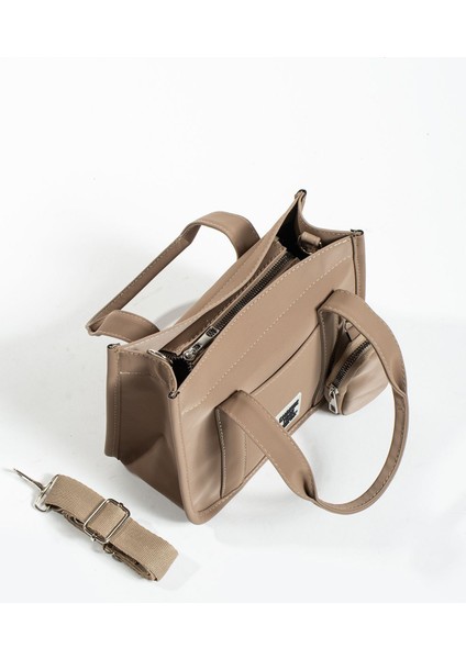 Şık Kadın El ve Omuz Çantası, Detaylı Çapraz Askılı Tote Kahverengi modelleri