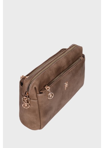 Koyu Vizon Çok Bölmeli Astarlı Kolon Askılı Çapraz Omuz Çanta modelleri