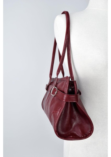 Bordo Deri Vintage El ve Omuz Çantası, Şık ve Kullanışlı Kadın Çantası fiyatları