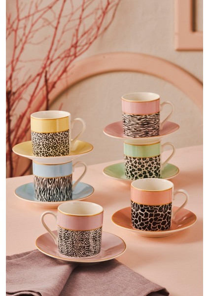 6 Kişilik Çok Renkli Kahve Fincan Takımı 80 Ml, Şık ve Kullanışlı Tasarım fiyatları
