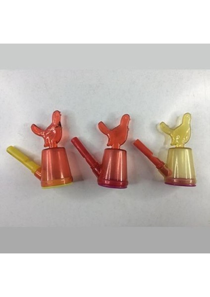 10 Adet Horoz Şeklinde Sulu Kanarya Düdük Oyuncak Seti
