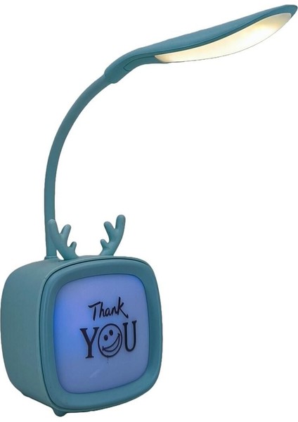 Şarjlı 400MAH LED Masa Lambası Akrobatik Tasarım Turkuaz