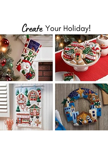 Lodge Santa Felt Applique Kit modelleri