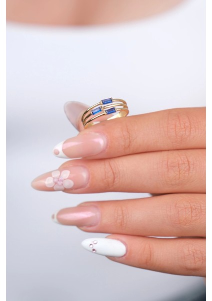 14 Ayar Altın Mavi Taşlı Yüzük 944 fiyatları