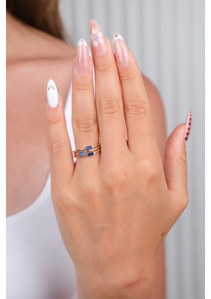 14 Ayar Altın Mavi Taşlı Yüzük 944 indirimleri