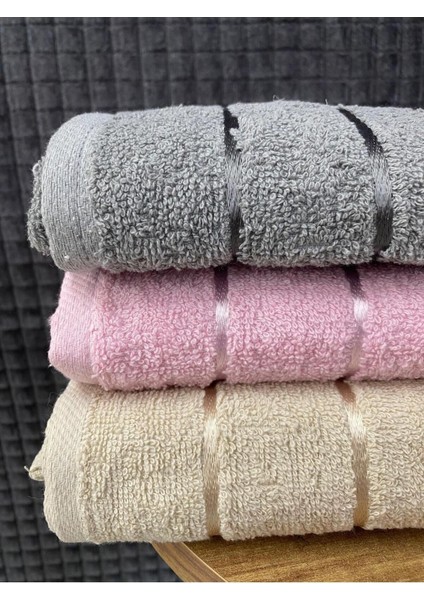 Line 3’lü Banyo Havlu Seti – 100X150 cm %100 Pamuk, Yumuşak Dokulu,çizgili Desenli fırsatları