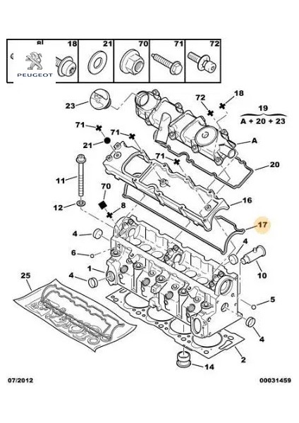 Külbütör Kapak Contasi PARTNER-206 Dw8 Peugeot Cıtroen, Fıat, Toyota, Peugeot 0249.97