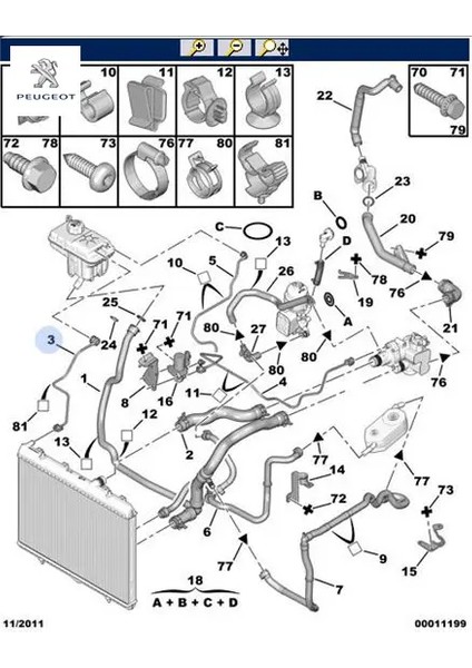 Yedek Su Depo Hortumu Peugeot 1323.83